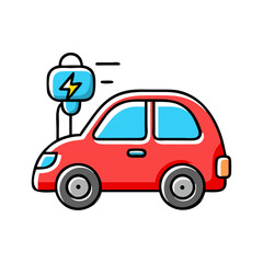 Fototapeta premium Electric compact car showing sustainable city transport.