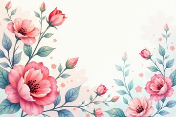 Delicate watercolor paisley flowers, soft pastel palette, decorative, repeat, romantic