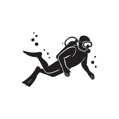 vector illustration of a scuba diving