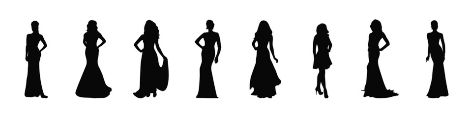 Fashion women silhouettes Vector.