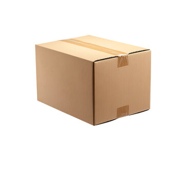 Brown parcel cardboard box flying png