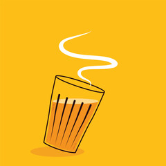 Indian hot drink vector. Indian chai icon. Chai is Indian drink. Kerala tea shop illustration vector eps. Indian Kerala roadside. Kerala tea shop line drawing. Kerala Old.