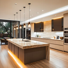 Modern Kitchen Illumination: A Perfect Balance of Task and Ambient Lighting for Cooking and Entertaining