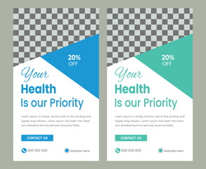  Medical healthcare instagram stories and social media story facebook story design template

