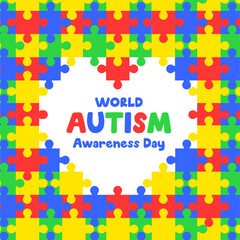 Autism Heart Social Media Template. Autism Awareness in Color Social Media Template. World Autism Awareness Day Social Media Template.