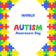 Autism Heart Social Media Template. Autism Awareness in Color Social Media Template. World Autism Awareness Day Social Media Template.