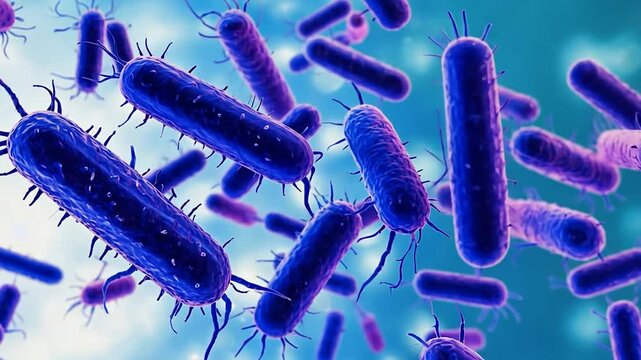 Microscopic view of bacteria, scientific illustration, for educational purposes