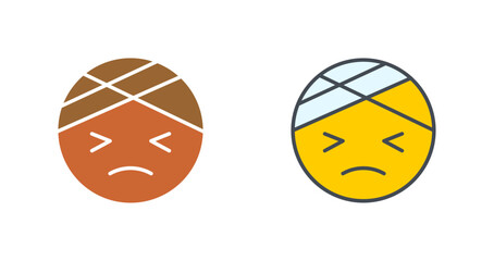 Face with Head-Bandage Icon Design