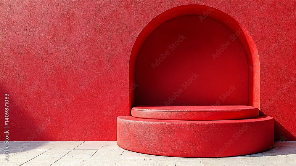 Poster red minimalist product display background