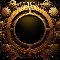 Fototapeta premium creative beautiful abstract border frame of gears and bolts with copy space background, graphic resource