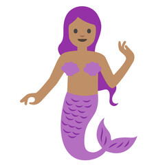 Mermaid: medium Skin, Purple Tail