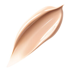 Fototapeta premium Beige foundation cream swatch on a transparent background, showcasing smooth texture and even tone for beauty and cosmetic concepts