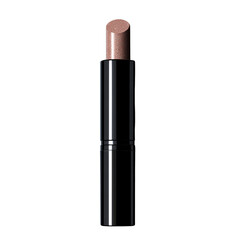 Obraz premium Closeup of shimmering nude lipstick in black tube on a transparent background Concept of beauty, makeup, cosmetics, and glamour