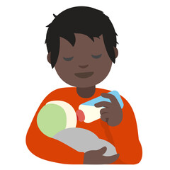 Person Feeding Baby: Dark Skin
