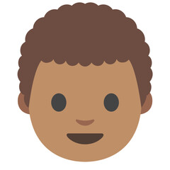 Boy with Curly Hair: Medium-Dark Skin

