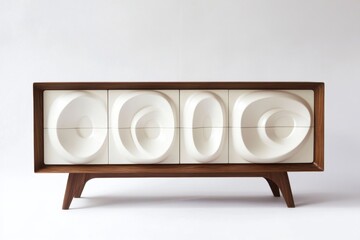 Fototapeta premium Elegant Modern Sideboard with Unique Textured Front Design