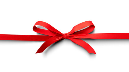 red bow isolated on white background, alpha channel included