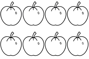 kei apple line art elegant natural fruit artwork