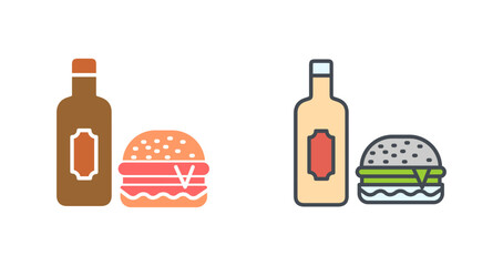 Wine and Food Pairing Icon Design
