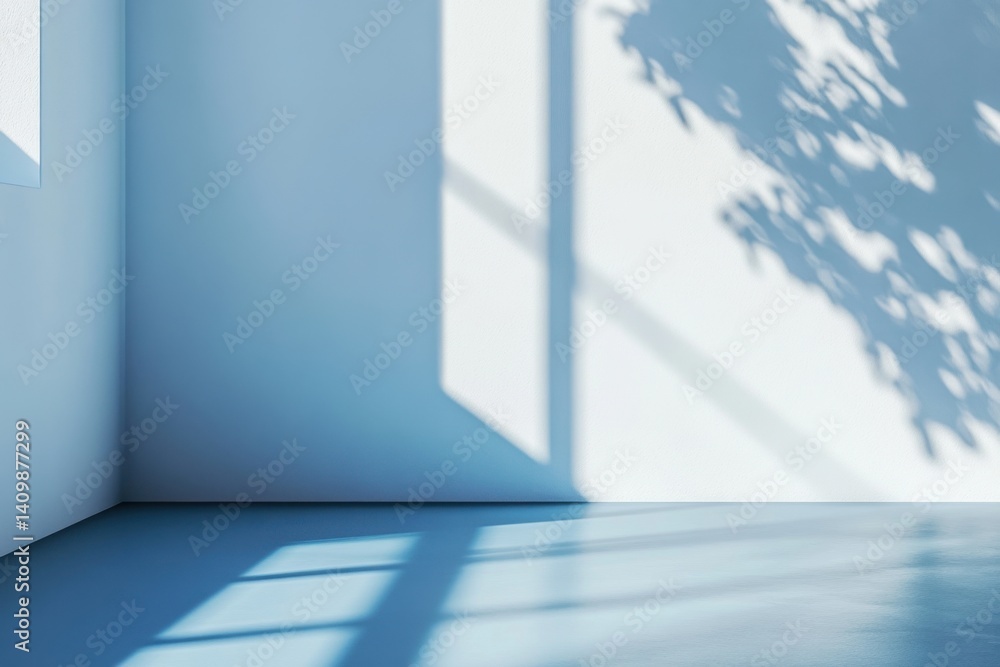 Poster soft shadows cast on a minimalist interior space highlighting light and texture in a serene environm