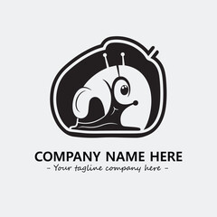 Snail illustration black and white for logo company vector image

