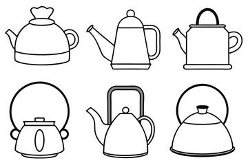kettle line art aesthetic outline for cozy homes