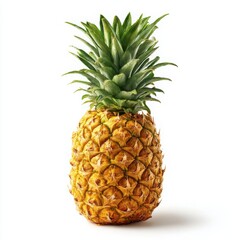Fototapeta premium A fresh, ripe pineapple isolated on a clean white background