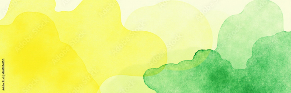 Poster Yellow Green Abstract Watercolor Pattern Features Paint Stains Against An Artistic Background For Creative Design And Composition.