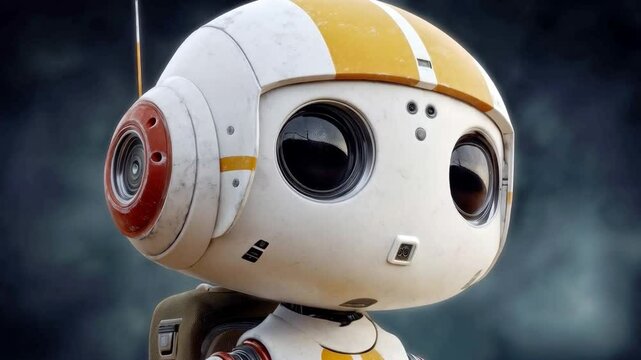 A humanoid explorer equipped with advanced technology surveys distant planets in a futuristic setting.