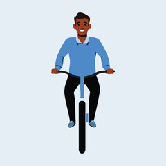 Man Riding Motorcycle, flat vector illustration 