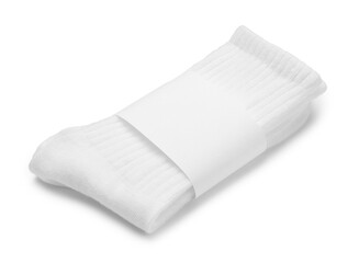 Pair of stylish socks isolated on white