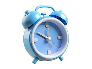 3D Blue Alarm Clock Illustration, 3D Illustration, 3D Rendering, 3D Icon