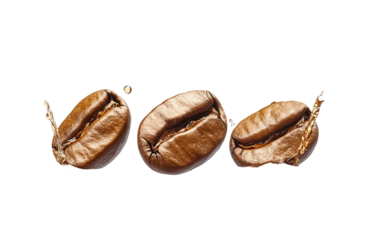Explosion splash of ground coffee on a transparent background