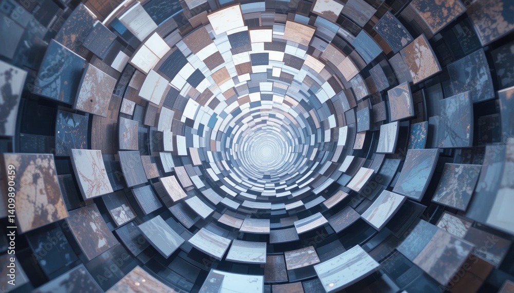 Poster dynamic spiral pattern abstract space graphic design digital art close-up visual illusion for enhanc
