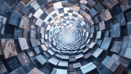 Fototapeta premium Dynamic spiral pattern abstract space graphic design digital art close-up visual illusion for enhanced aesthetic engagement