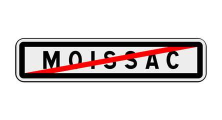 Panneau de sortie de Moissac, Tarn-et-Garonne, Occitanie