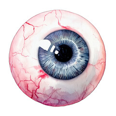 Creepy eyeball with detailed watercolor design