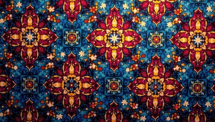 Geometric damask, repeating diamond & arabesque motifs, wallpaper, repeating pattern, textile