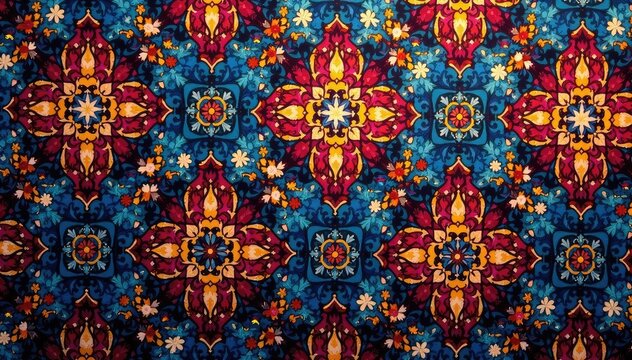 Geometric damask, repeating diamond & arabesque motifs, wallpaper, repeating pattern, textile