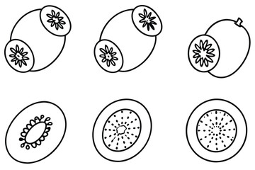 kiwi berry line art vibrant and colorful fruit design