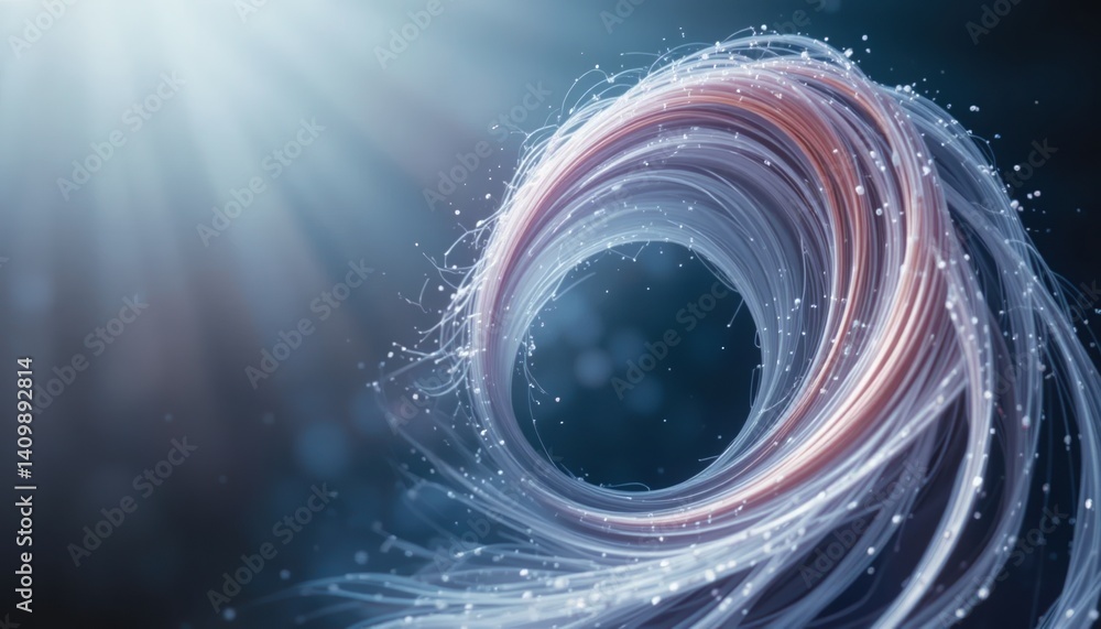 Poster dynamic abstract swirl of light and particles digital art futuristic environment vivid colors high-r