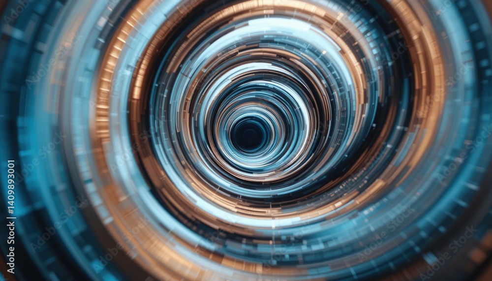 Poster exploring the digital vortex a journey through abstract technology virtual space graphic visualizati