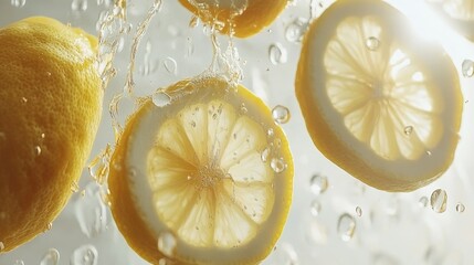 Single lemon slice on clean background