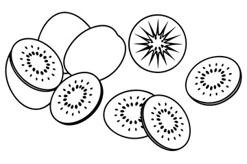kiwifruit line art trendy artwork for contemporary spaces