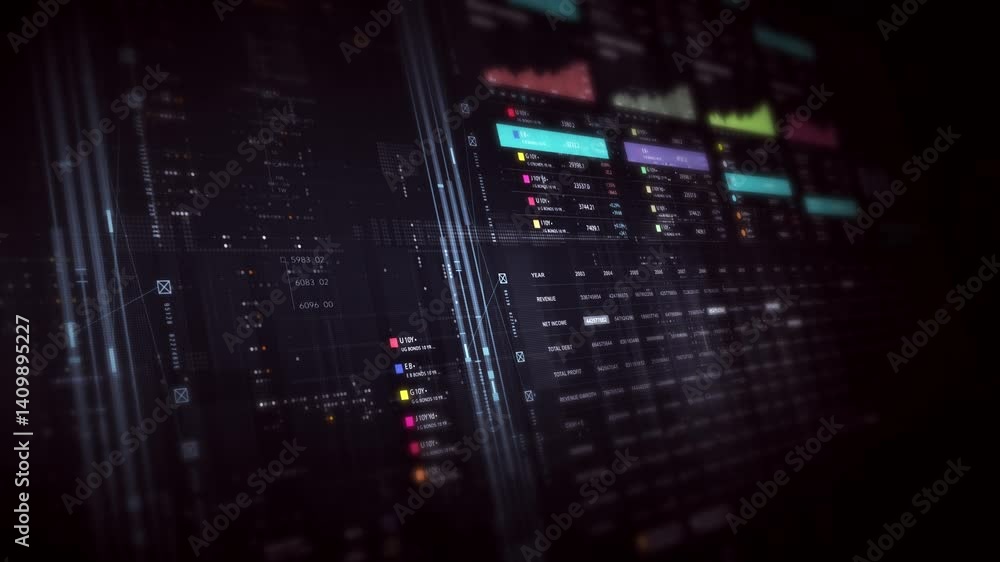 Fototapete dynamic data visuals for business info graphics, animated charts, and data-driven insights for a bus