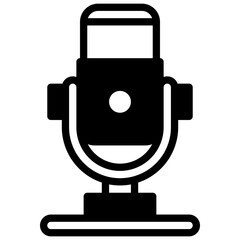Podcast. Outlined stroke vector icon with black-filled details.
