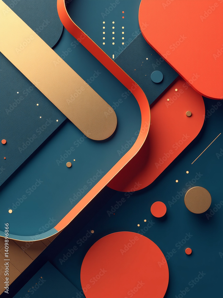 Poster a modern business design features a range of colors, shapes, and textures including geometric patter