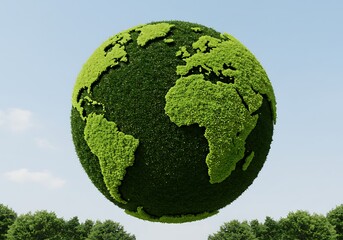 Green earth globe
