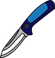 single icon of blue camping knife
