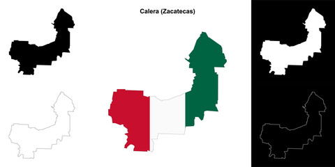 Calera municipality (Zacatecas) outline map set